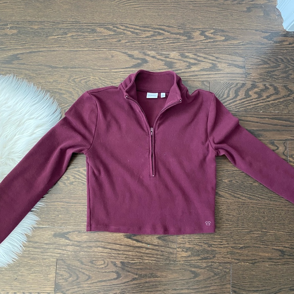 Sunday best Burgundy Half-Zip Sweater